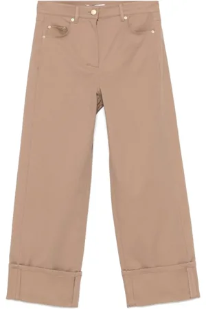 Max Mara Spodnie, Kobieta, brązowy, M, Brązowe Spodnie z Podwiniętym Dołem