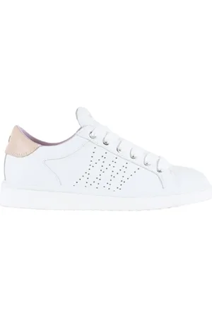 Panchic Buty, Kobieta, Biały, 39 EU, Białe Sneakersy z Różowym Detalem