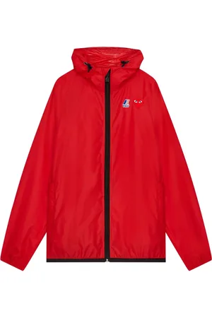 Comme des Garçons Kurtki, Mężczyzna, Czerwony, S, Nylon, Czerwona kurtka z zamkiem odporna na wodę nylon