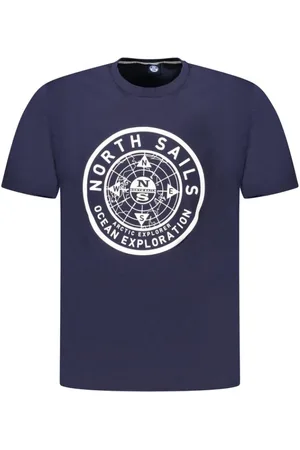 North Sails Koszulki, Mężczyzna, Niebieski, M, Bawełna, Niebieski mski T-shirt z baweny