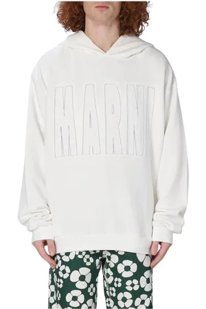 Marni Bluzy, Mężczyzna, Biały, L, Bluza z haftem logo