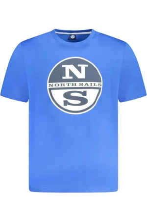 North Sails Koszulki, Mężczyzna, Niebieski, S, Niebieski T-shirt z grafiką z bawełny