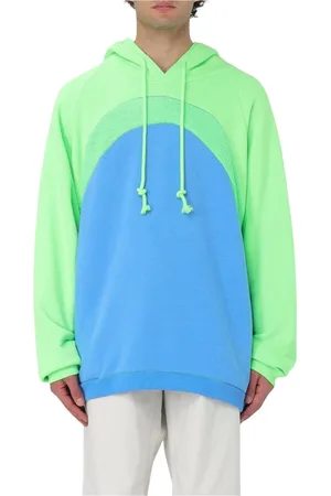 ERL Bluzy, Mężczyzna, Niebieski, S, Niebieski Color Block Hoodie
