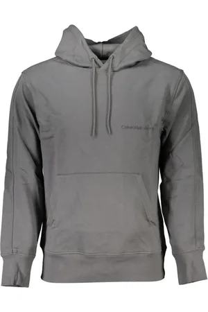 Calvin Klein Bluzy, Mężczyzna, Szary, M, Bawełna, Elegancki Szary Bluza z Kapturem