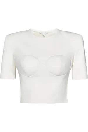 Nensi Dojaka Koszulki, Kobieta, Biały, S, Bawełna, Biała Bawełniana Koszulka Bustier Ss 25