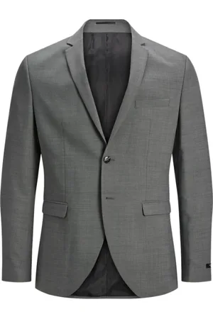 JACK & JONES Kurtki, Mężczyzna, Szary, S, Slim Fit Blazer Light Grey Melange