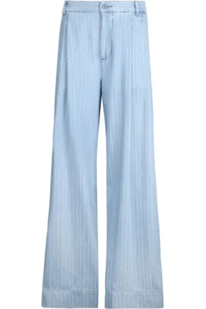 Liu Jo Spodnie, Kobieta, Niebieski, M, Denim, Proszkowo niebieskie szerokie spodnie