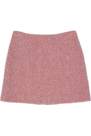 Moschino Spódnice, Kobieta, Różowy, S, Różowa Wełniana Mini Spódnica Aw 24