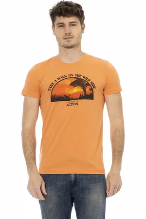 Trussardi Koszulki, Mężczyzna, Pomarańczowy, L, Casual T-shirt z krótkim rękawem i okrągłym dekoltem