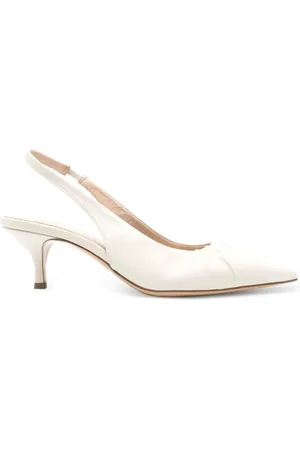 Fabiana Filippi Buty, Kobieta, Biały, 38 1/2 EU, Eleganckie Skórzane Slingback Obcasy