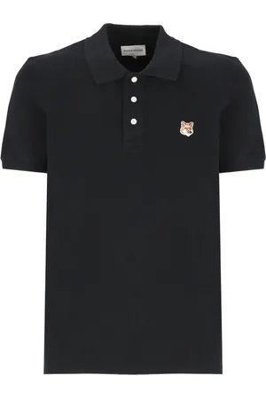 Maison Kitsuné Koszulki, Mężczyzna, Czarny, M, Czarna Koszulka Polo z Logo Liska