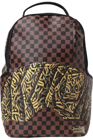 Sprayground Torebki, Mężczyzna, brązowy, ONE SIZE, Brązowy Kratowy Stylowy Plecak