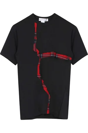 Comme des Garçons Koszulki, Mężczyzna, Czarny, M, Tartan-Check T-Shirt