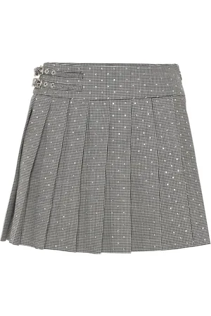 Philipp Plein Spódnice, Kobieta, Czarny, M, Elegancka Czarna Spódnica z Koronkowym Detailem