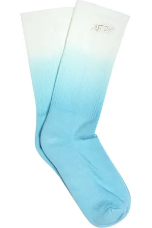 Autry Bielizna, unisex, Niebieski, L, Spandex, Niebieskie skarpetki z haftem logo