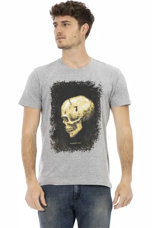 Trussardi Koszulki, Mężczyzna, Szary, 3XL, Casual T-shirt z okrągłym dekoltem i krótkim rękawem