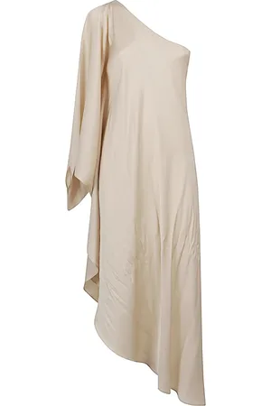 Silk95five Sukienki, Kobieta, Beżowy, XS, Beżowa Sukienka z Dopasowaniem True-to-Size