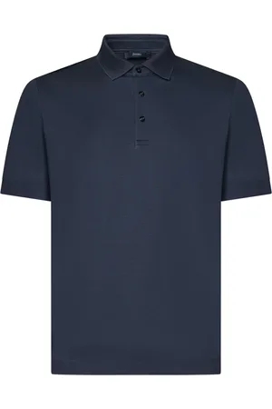 HERNO Koszulki, Mężczyzna, Niebieski, 3XL, Granatowy Polo Koszulka Krótki Rękaw Casual
