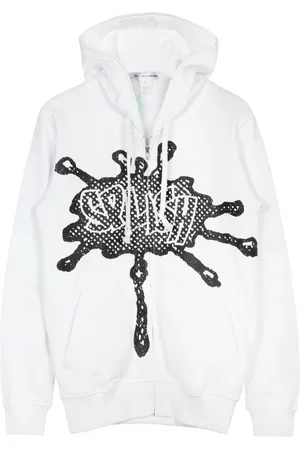 Comme des Garçons Bluzy, Mężczyzna, Biały, S, Biała Bluza z Kapturem i Zamkiem Błyskawicznym