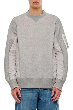 SACAI Bluzy, Mężczyzna, Szary, L, Szara Hybrydowa Bluza Stylowy Casual Look