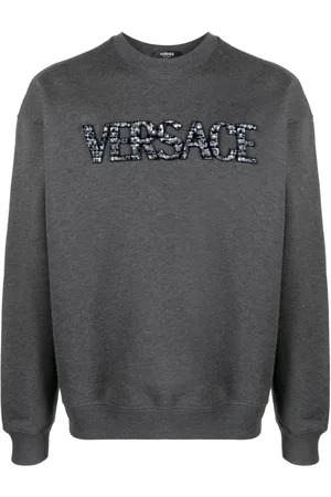 VERSACE Bluzy, Mężczyzna, Szary, S, Bluza z haftem