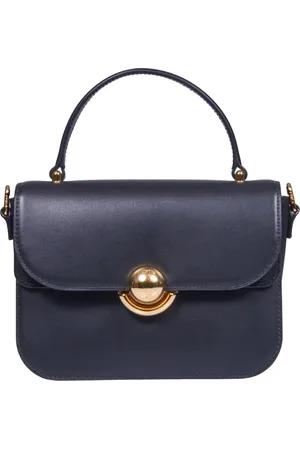 Furla Torebki, Kobieta, Czarny, ONE SIZE, Czarna skórzana torba na ramię z złotą kulą