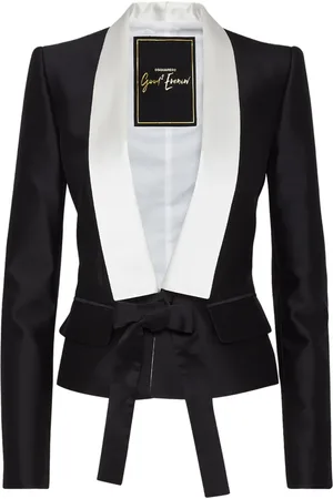 Dsquared2 Kurtki, Kobieta, Czarny, L, Czarny Gatsby Fit Blezer Odzież wierzchnia
