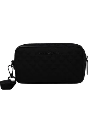 Emporio Armani Torebki, Mężczyzna, Czarny, ONE SIZE, Wzorzysta Torebka Teczka