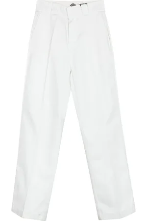 Dickies Spodnie, Kobieta, Biały, W28, Bawełna, Biała Spodnie Praca Cropped Klasyczna Bawełna