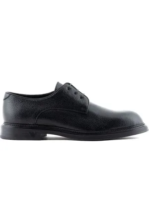 Emporio Armani Buty, Mężczyzna, Czarny, 45 EU, Czarne botki z cholewką z kornet skóry i logo