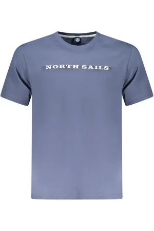 North Sails Koszulki, Mężczyzna, Niebieski, S, Niebieski Bawełniany T-shirt z okrągłym dekoltem