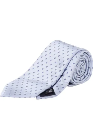 Emporio Armani Akcesoria, Mężczyzna, Niebieski, ONE SIZE, Elegancki Jedwabny Krawat z Geometrycznym Wzorem