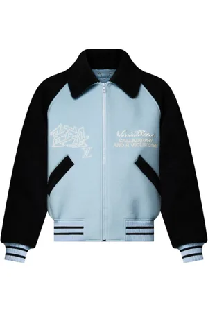 LOUIS VUITTON Kurtki, Mężczyzna, Niebieski, M, Kurtka Varsity z wełny i sherlingu