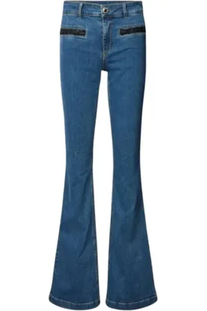 Liu Jo Jeansy, Kobieta, Niebieski, W28, Denim, Jeansyy z rozszerzanymi nogawkami
