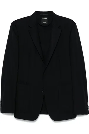 Ermenegildo Zegna Kurtki, Mężczyzna, Czarny, 2XL, Wełna, Granatowa marynarka zapinana na guziki