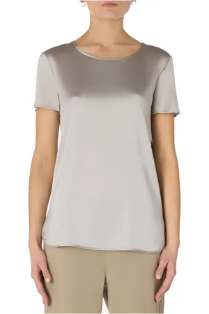 Max Mara Bluzki, Kobieta, Szary, S, Bluzka z jedwabiu Cortona
