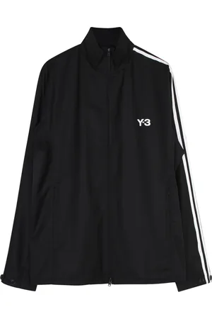 Y-3 Kurtki, Mężczyzna, Czarny, S, Czarna wełniana bluza z zamkiem