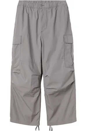 Carhartt Spodnie, Mężczyzna, Szary, L, Szare Spodnie Cargo z Zamkiem
