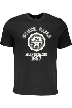 North Sails Koszulki, Mężczyzna, Czarny, 3XL, Czarna Koszulka z Bawełny z Nadrukiem Logo