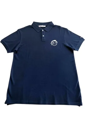 Trussardi Koszulki, Mężczyzna, Niebieski, M, Niebieski Polo z Bawełny Krótki Rękaw