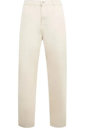 Carhartt Spodnie, Mężczyzna, Biały, L, Luźne Spodnie z Bawełnianej Tkaniny Twill