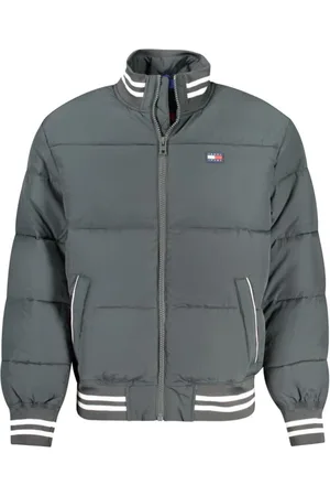Tommy Hilfiger Kurtki, Mężczyzna, Zielony, S, Zielona Kurtka Męska z Poliamidu