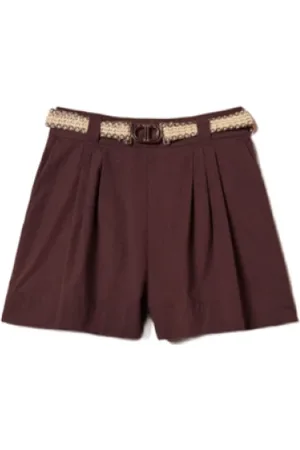 Twin-Set Szorty, Kobieta, brązowy, S, Spodenki Bermuda w kawowym kolorze