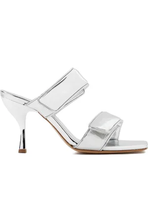 Gia Borghini Buty, Kobieta, Biały, 38 EU, Metaliczne Sandały Podnoszą Styl Wygodnie