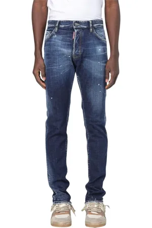 Dsquared2 Jeansy, Mężczyzna, Niebieski, M, Denim, Cool Guy Paint Splatter Jeansy