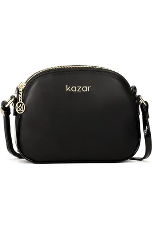 Kazar Torebki, Kobieta, Czarny, ONE SIZE, Czarna torba na ramię z dwóch rodzajów skóry