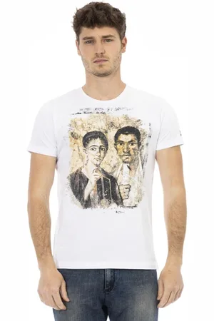 Trussardi Koszulki, Mężczyzna, Biały, 3XL, Casual T-shirt z okrągłym dekoltem