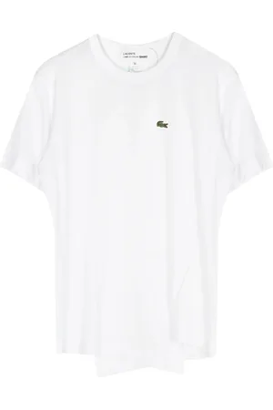 Comme des Garçons Koszulki, Mężczyzna, Biały, M, Biała Koszulka z Logo Asymetryczny Dół