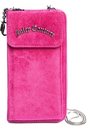 Juicy Couture Akcesoria, Kobieta, Różowy, ONE SIZE, Miłość Welurowy Portfel na Zamek błyskawiczny