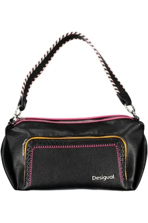 Desigual Torebki, Kobieta, Czarny, ONE SIZE, Len, Czarna torba z polietylenu z paskiem na ramię